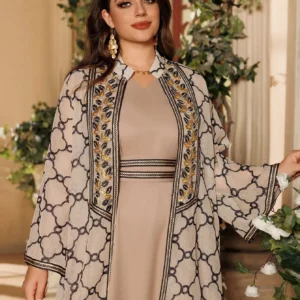 Eid Abaya Dress Set 2 Piece for Women Muslim Embroidery Cardigan Long Robe Ramadan Morocco Dubai Abayas Kaftan Vestidos 2025 - Image 4
