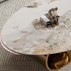 Modern Luxury Natural Marble Coffee Table Designer Irregular White Coffee Table Organizer Hardcover Stolik Kawowy Decoration - Image 4