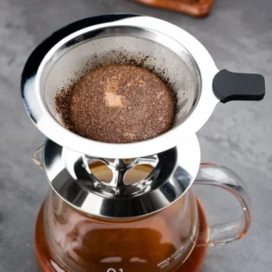 Portable Coffee Filter Stainless Steel Easy Clean Reusable Double Layer Coffee Funnel Paperless Pour Over Holder Coffee Dripper - Image 4