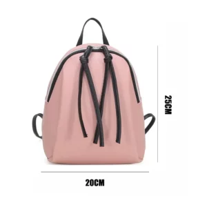 Women Fashion Mini Backpack Simple Solid Color Adjustable Small Backpacks PU Leather Student Bookbags Casual Traveling Bags - Image 6