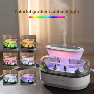 New Raindrop Green Landscape Humidifier, Air Humidifier Diffuser with Essential Oil Aromatherapy Function, Suitable for Home Use - Image 2