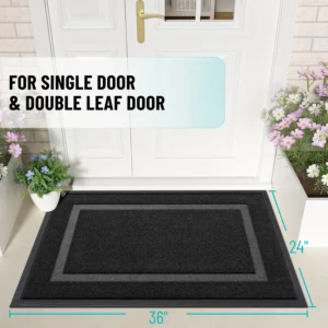 HAPIHAPPY New Waterproof Door Mat Entrance Nonslip Fade Resistant Door Mat Easy Clean Patio Porch Entryway Door Mat All-Season - Image 2