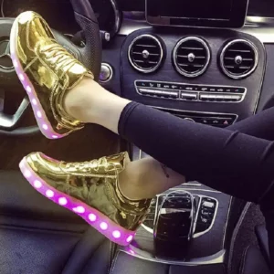 RayZing Fashion Unisex Shoes Led For Adults Schoenen men Casual Chaussures Lumineuse Light Up Shoes lover Luminous Gold Silver - Image 2