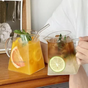 350/550ml Glass Pitcher Milk Pitcher Mini Glass Pitcher Transparent Coffee Pitcher Glass Tea Milk Pourer Glass Creamer Pot - Image 4