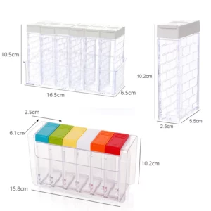 Transparent Spice Jar Set Salt and Pepper Seasoning Bottle Colorful Lid Kitchen Condiment Cruet Storage Container Spice Rack - Image 6