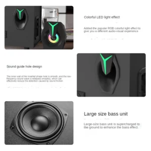 Wood 2.1 Multimedia Overweight Subwoofer Mobile Phone Plug Card Bluetooth Speaker USB Active Laptop - Image 5