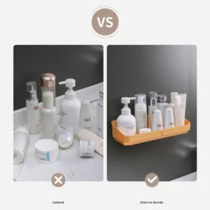 Self Adhesive Bathroom Shelves Wall Mounted Storage Rack Box Toilet Washstand Punch Free Shampoo Holder Bathroom Accessories - Image 4