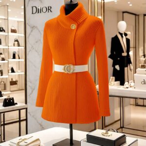 2024 Autumn New Top Temperament Unique Celebrity Solid Color Office Lady Long Sleeve Sashes Sweater Knitted Cardigan - Image 5