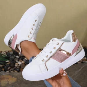 Luxury Sports Shoes 2024 Autumn Simple Low Top Women's Vulcanized Shoes Round Toe White Casual Sports Shoes Zapatillas Deporte - Image 4