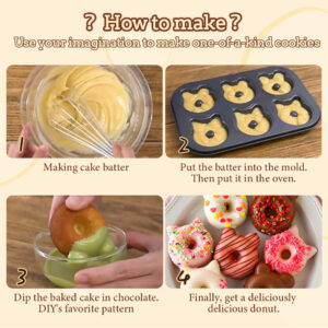 6 Cavity Non Stick Cake Donut Pan Mold Carbon Steel Chocolate Doughnut Baking Tray Cartoon Bear Cat DIY Cake Bread Baking Tool - Image 5