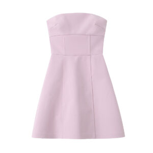 TRAFZA Sweet Sexy Pink Wrap Mini Dress Women's Bow Short Blackless Dress New 2025 Summer Vacation NightClub Party Mini Dress - Image 6