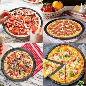 Nonstick Carbon Steel Pizza Pan Round Pizza Baking Tray with Holes for Crispy & Bubbly Home Restaurant Kitchen Baking Tools - Image 3
