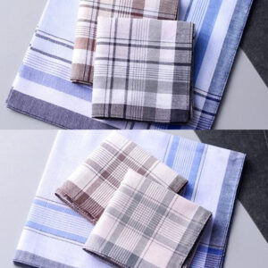 5Pcs/lot Square Plaid Stripe Handkerchiefs Men Classic Vintage Pocket Pocket Cotton Towel For Wedding Party 38*38cm Random - Image 5