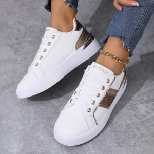 Luxury Sports Shoes 2024 Autumn Simple Low Top Women's Vulcanized Shoes Round Toe White Casual Sports Shoes Zapatillas Deporte - Image 5