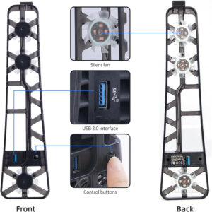 For PS5 Slim Accessories Cooling Fan with LED Light for Playstation 5 Disc and Digital Editions Cooling System Cooler - Image 5