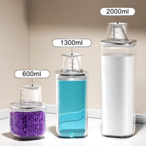 Transparent Airtight Laundry Detergent Container Moistureproof Plastic Washing Powder Dispenser Cereals Jar - Image 2