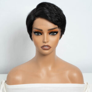 Lekker Short Pixie Cut 13X1 Part Lace Front 100% Human Hair Wig For Women Ready to Wear Brazilian Remy Hair Colored Straight Wig - Image 2