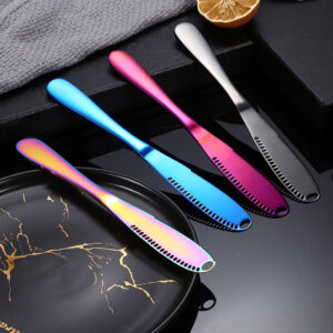 1pc Stainless Steel Butter Knife Tableware Cheese With Holes Spread Cream Knife Bread Jam Knife Cheese Cutter - Image 4