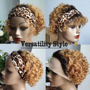 Pixie Cut Wigs Human Hair Ombre 1B/27 Short Curly Lace Front Wigs Brazilian Water Wave Bob Wig 13x1 Transparent Lace Wigs 180% - Image 4
