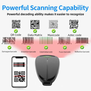 2D Barcode Scanner W7 Mini Wireless Bluetooth Handheld Portable 1D 2D QR Code Data Matrix PDF417 Reader With Storage Function - Image 4