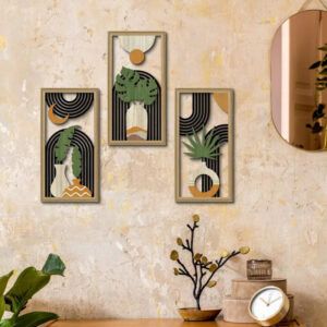 Wooden Texture Canvas Painting Posters Bohemian Flower Pot Plant Design Crafts Farmhouse Living Room Wall Art Picture Set Decor - Image 5