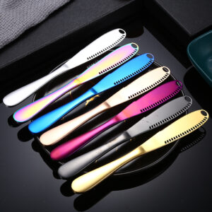 1pc Stainless Steel Butter Knife Tableware Cheese With Holes Spread Cream Knife Bread Jam Knife Cheese Cutter - Image 6