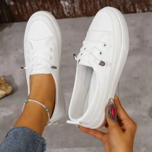 Wear-resistant, Lightweight, Breathable Solid Color Flat Sneakers, Comfortable Casual Running Shoes Zapatillas Deportivas Mujer - Image 3