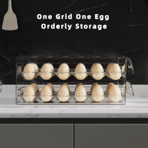 Clear 60 Egg Container for Refrigerator, Egg Holder for Fridge,Stackable Egg Storage Container, Egg Fresh Storage Box Tray - Image 3