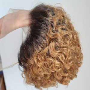 Pixie Cut Wigs Human Hair Ombre 1B/27 Short Curly Lace Front Wigs Brazilian Water Wave Bob Wig 13x1 Transparent Lace Wigs 180% - Image 2