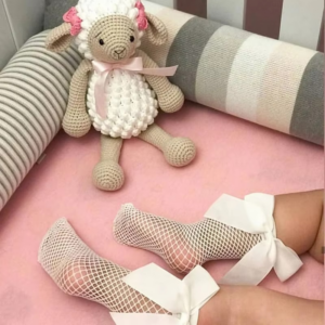 Fashion Baby Girl Mesh Socks With Big Bow Summer Cotton Breathable Black White Cute Toddler Kids Socks 0-6 Years old - Image 4