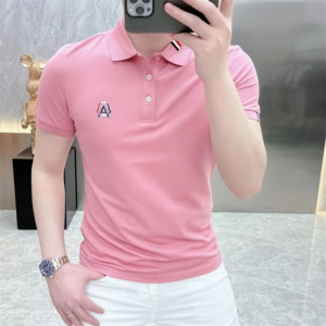 Trend Fashion Men Polo Shirts Summer Solid Lapel Embroidery Badge Button Smart Casual All-match Short Sleeve Slim T-shirt Tops - Image 7