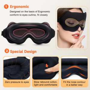 3D Sleeping Mask 100% Blockout Light Sleep Mask for Eye Soft Eye Mask for Travel Eyeshade Night Breathable Blindfold Slaapmasker - Image 5