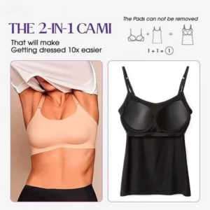 Cami Bra – Women's Camisole With Built In Padded Bra Vest Dropshipping As Seen on Tiktok Pink Top For Women Pajamas Home Wear - Image 4