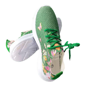 Women's Breathable Knitting Shoes New Flying Weaving Sneakers Mesh Round Head Lace Up Soft Bottom Comfortable Sneaker For Women - Image 4