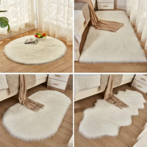Luxury Faux Sheepskin Carpet Modern Living Room Home Decor Imitation Wool Mat Balcony Window Cushion Kids Bedroom Rug White Gray - Image 4