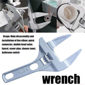 Mini Adjustable Bathroom Adjustable Wrench Strong Clamping Large Open End Multifunctional Aluminum Spanner Bathroom Repair Tool - Image 6