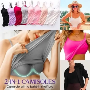 Cami Bra – Women's Camisole With Built In Padded Bra Vest Dropshipping As Seen on Tiktok Pink Top For Women Pajamas Home Wear - Image 7