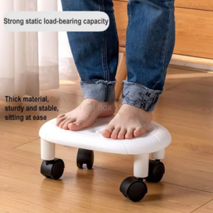 Low Rolling Stool Household Pulley Chair Footstool 360 Degree Rotating Stool Seat with Wheels Children Shoe Changing Stool - Image 4