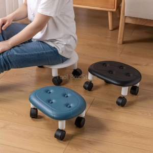 Low Rolling Stool Household Pulley Chair Footstool 360 Degree Rotating Stool Seat with Wheels Children Shoe Changing Stool - Image 7