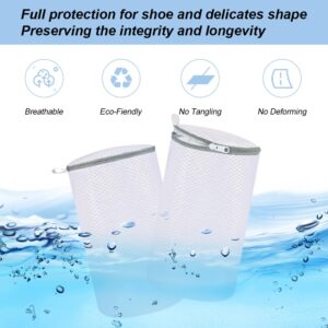 Shoes Wash Bags Sneaker Mesh Washing Bag Shoe Cleaning Laundry Bag Gray Zipper 125 Honeycomb Fabric for Gym Shoes Sneaker - Image 4