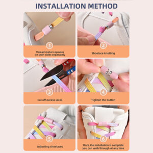 1Pair No Tie Shoe Laces Colorful Buckle Shoelaces Pearl Light Colorful Fashion Without Ties Elastic Laces Sneaker Kids Adult - Image 5