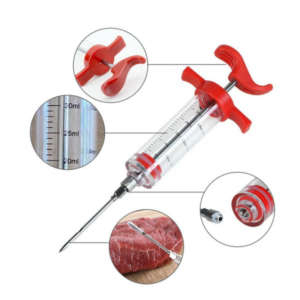 Red Barbecue Meat Syringe With 3 Marinade Injector Marinade Syringes Food Grade Kitchen Accessories Kit Marinade Flavor Injector - Image 6