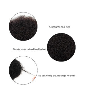 Kids Hair Puff Natural Black Synthetic Mini Afro Puff Drawstring Ponytail for Girls 2PC 4 Inch Kinky Curly Hair Updo Chignon - Image 5