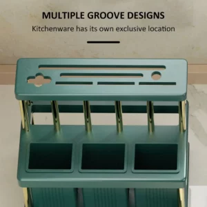 Cutter and Cutlery Drying Rack Space Saving Utensil Holder with Removable Water Catch Tray Kitchen Cutter Organizer and Drainer - Image 6