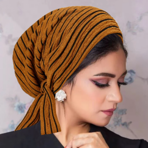 Trendy Long Tail Strap Hijab Turban Hats Muslim Solid Color Head Wraps Elastic Breathable Chemo Cap For Women Girls - Image 5