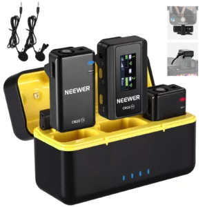 NEEWER CM28 Wireless Lavalier Microphone with Charging Case 1 Click Noise Canceling Audio Lapel Mic For iPhone/Android/PC/Camera - Image 4