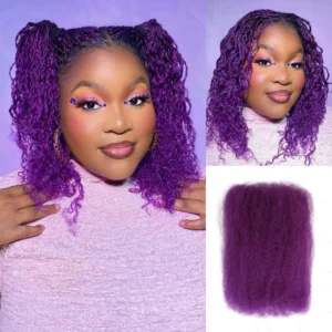QVR Afro Kinky Bulk Hair No Attachment QVR Afro Curly Bulk Human Hair Rebecca Virgin Remy Dreadlock Natural Color Braids Hair - Image 3