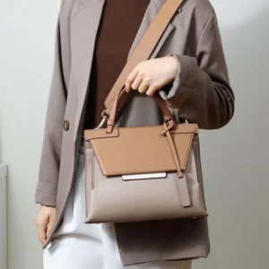 Luxury Handbag for Women Messenger Bags patchwork Designer Wide Strap Female Shoulder Bag Elegant Ladies big Totes bolsas khaki - Image 2