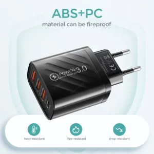48W USB Charger 4Port Type C Quick Charge QC 3.0 For Samsung Xiaomi mi10 Huawei Charger adapter For Smartphones PD Fast Charging - Image 5
