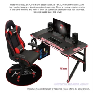100x60x75cm K Game Table White Computer Table Household Simple Desktop Office Working Desk Black Gaming Table Useful Small Desk - Image 6